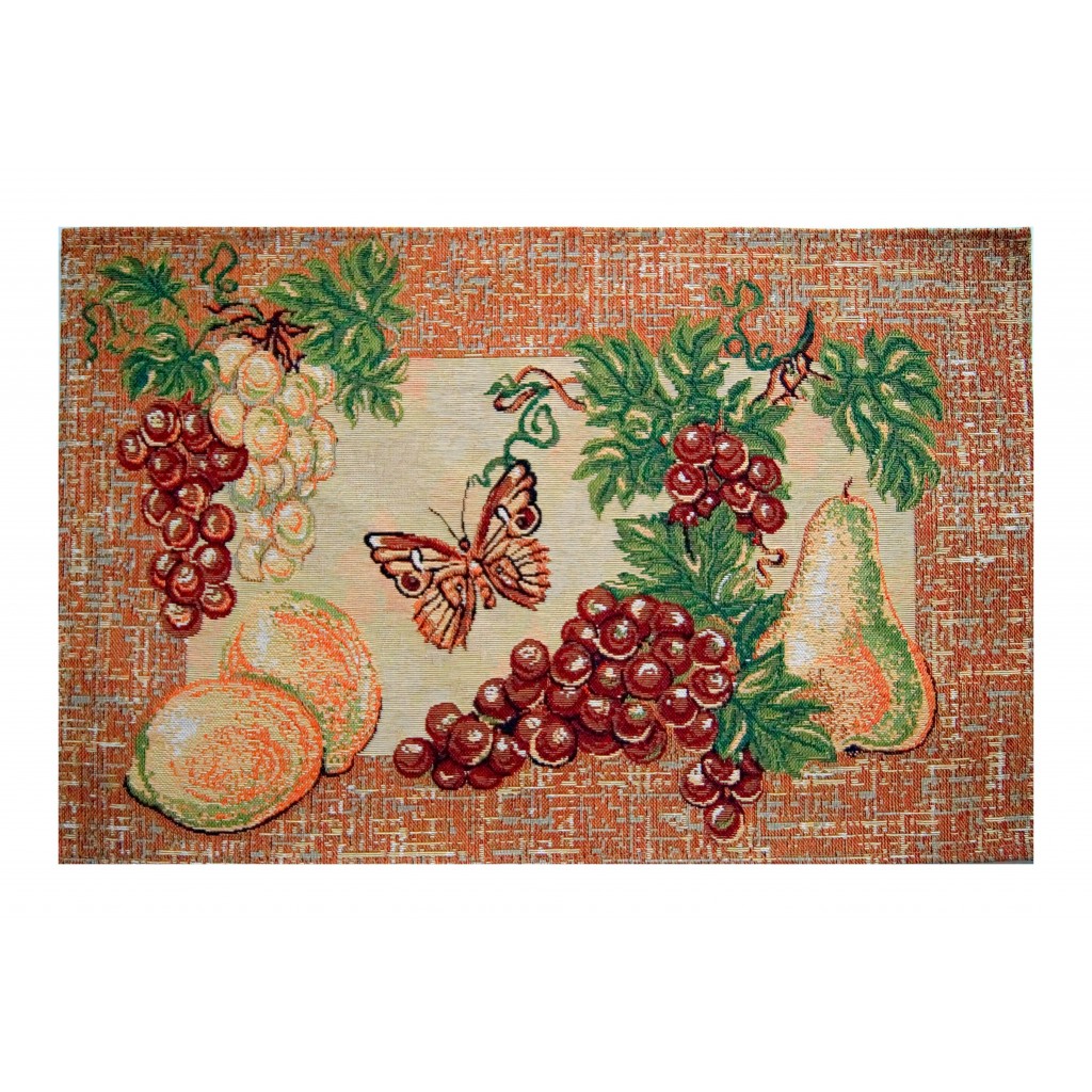 Гобеленовая салфетка "Бабочка с виноградом"